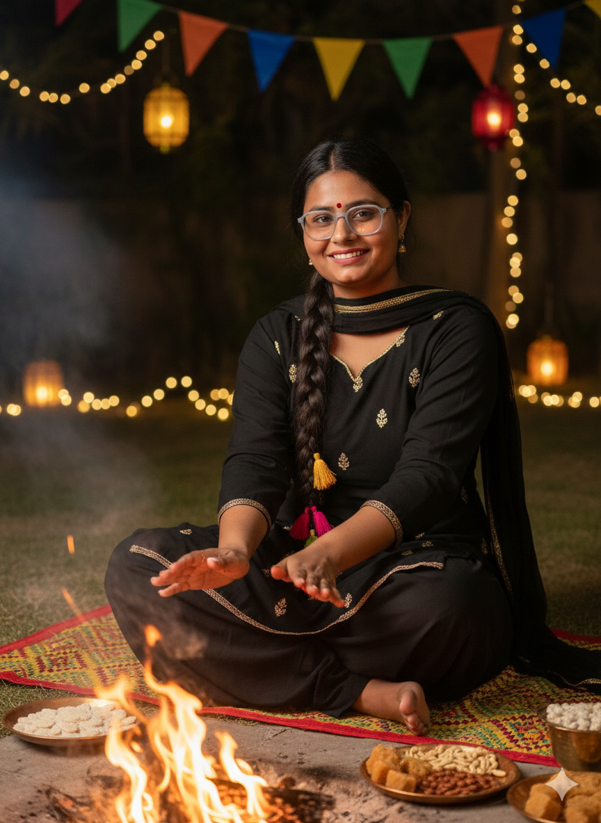 create ai photo in suit and paranda with prompt on makar sankrantiे